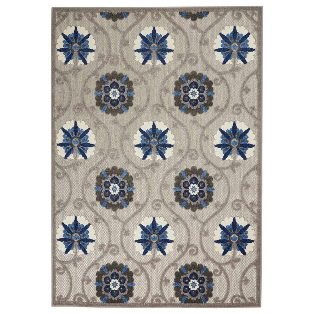 Nourison Aloha 3'6" x 5'6" Grey and Blue Indoor/Outdoor Area Rug