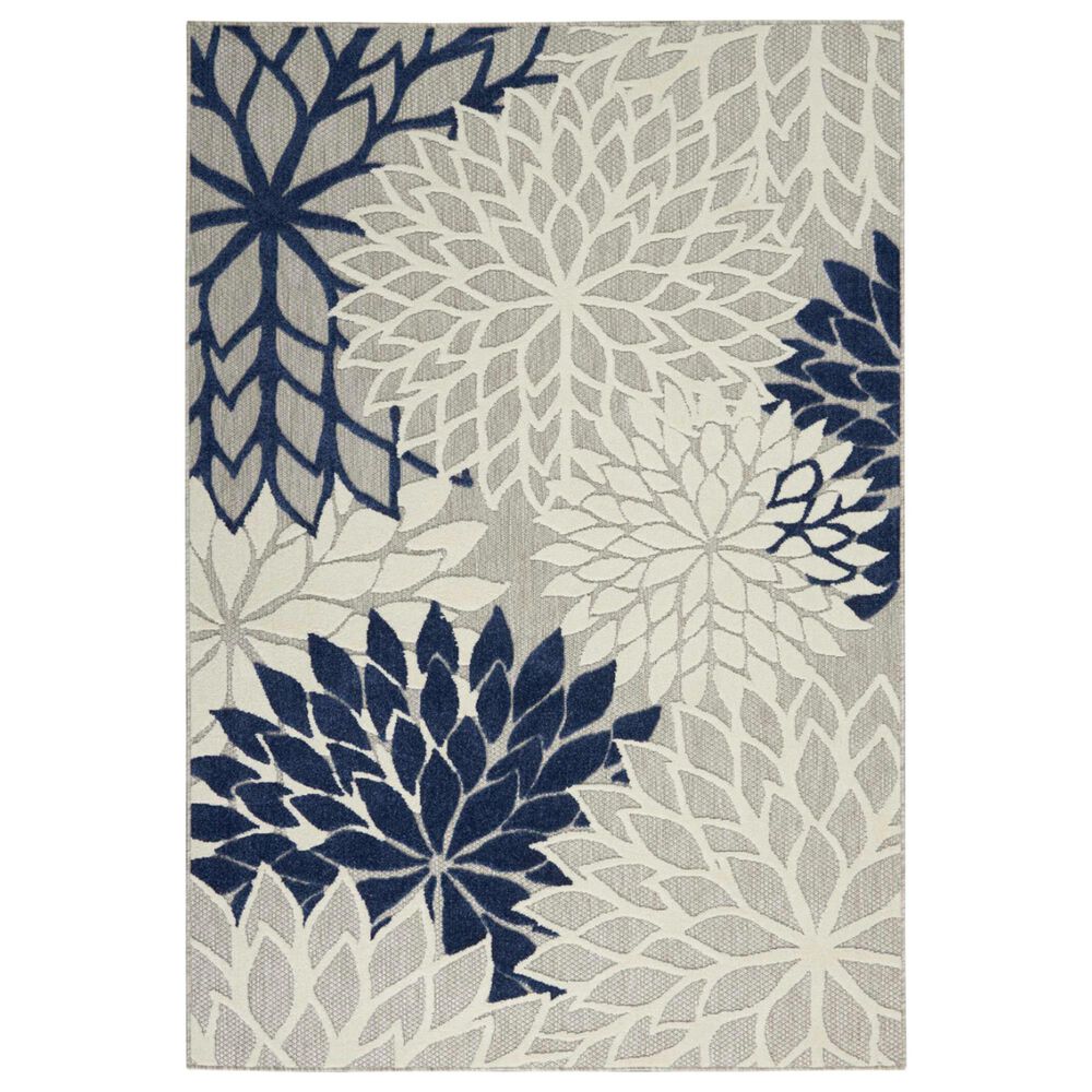 Nourison Aloha ALH05 6' x 9' Ivory and Navy Indoor/Outdoor Area Rug