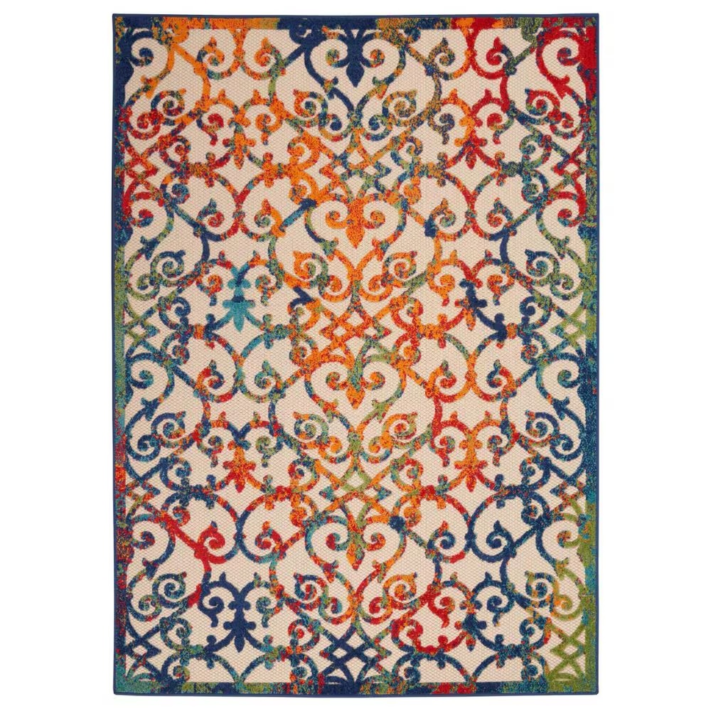 Nourison Aloha Damask 10' x 14' Multicolor Indoor/Outdoor Area Rug