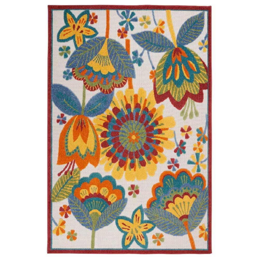 Nourison Aloha 5'3" x 7'5" Multicolor Indoor/Outdoor Area Rug