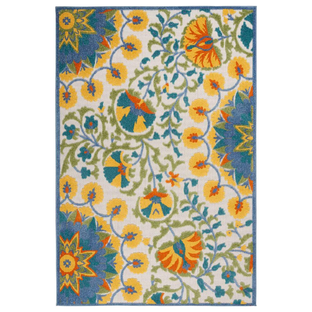 Nourison Aloha 6' x 9' Blue, Yellow, Orange, Green and White Indoor/Outdoor Area Rug