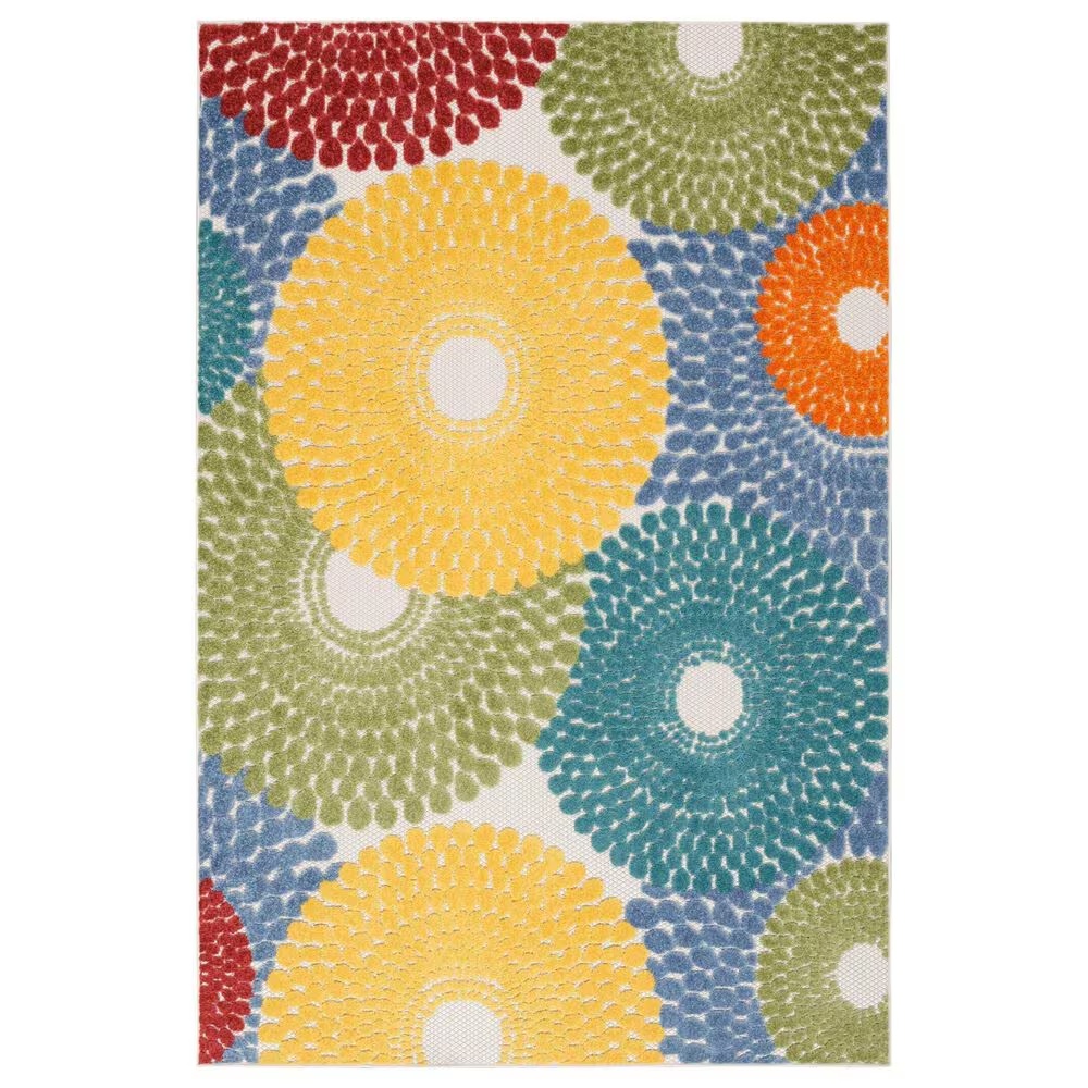 Nourison Aloha Geometric 6' x 9' Multicolor Indoor/Outdoor Area Rug