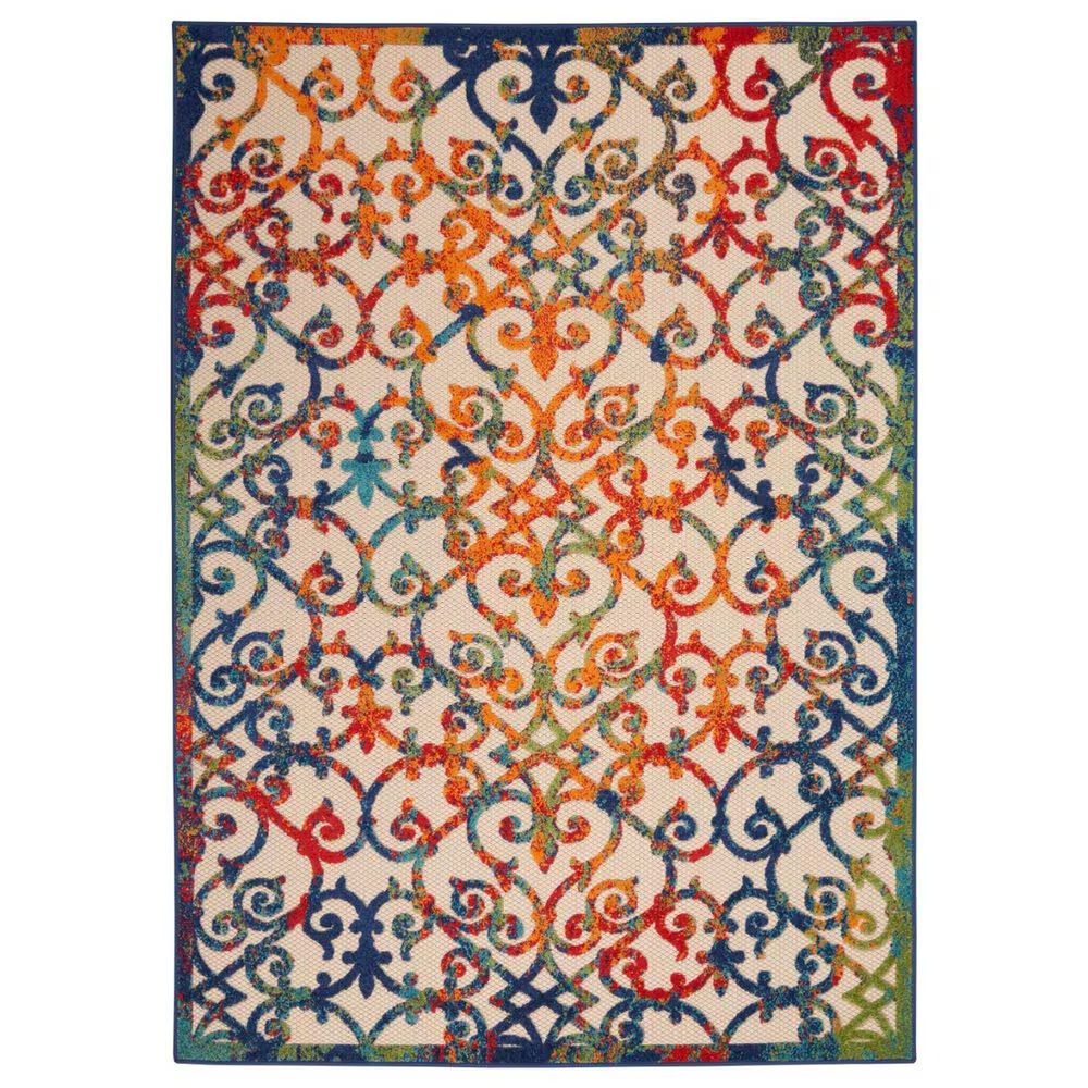 Nourison Aloha Damask 7' x 10' Multicolor Indoor/Outdoor Area Rug
