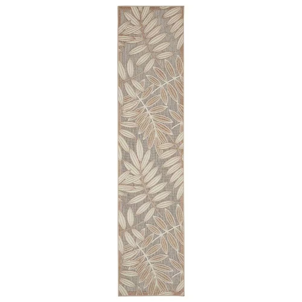 Nourison Aloha Tropical 2'3" x 10' Natural Indoor/Outdoor Runner