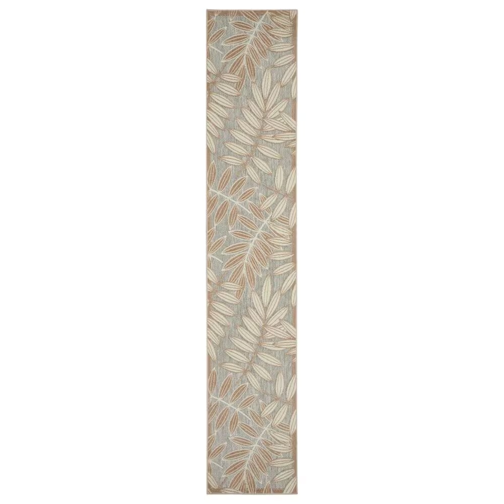 Nourison Aloha Tropical 2'3" x 12' Natural Indoor/Outdoor Runner
