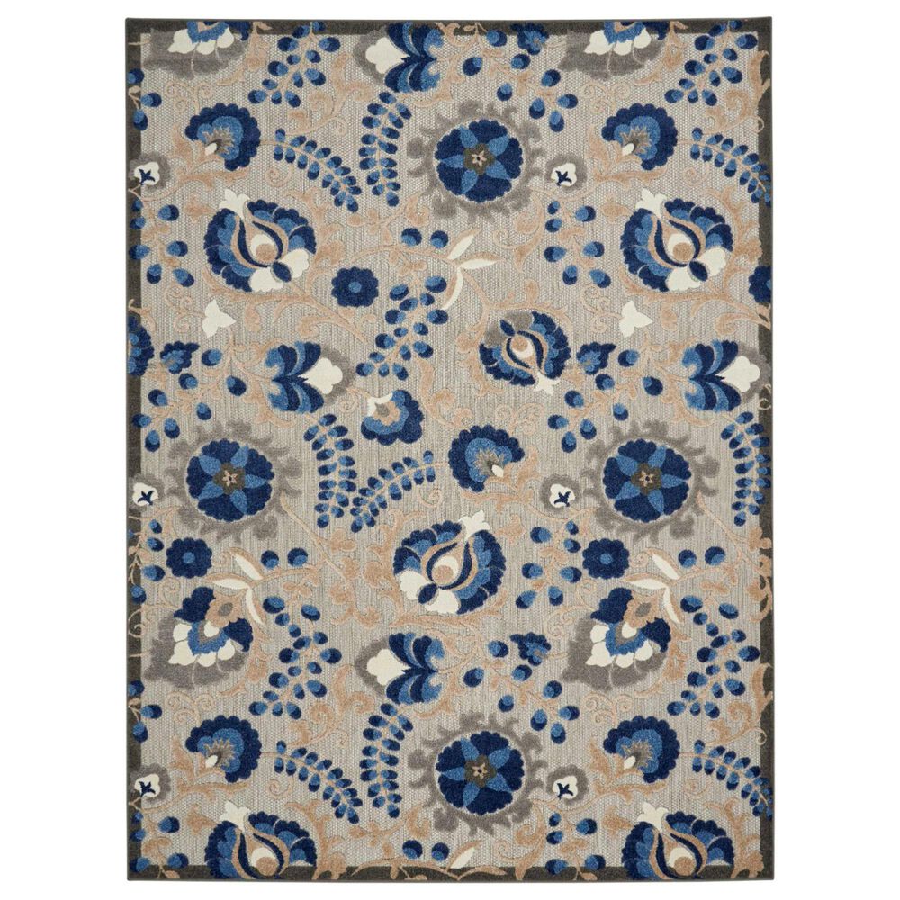 Nourison Aloha 7' x 10' Natural and Blue Indoor/Outdoor Area Rug