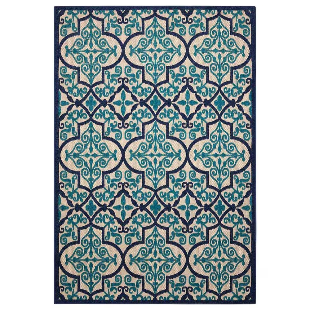 Nourison Aloha Geometric 9'6" x 13' Navy Indoor/Outdoor Area Rug