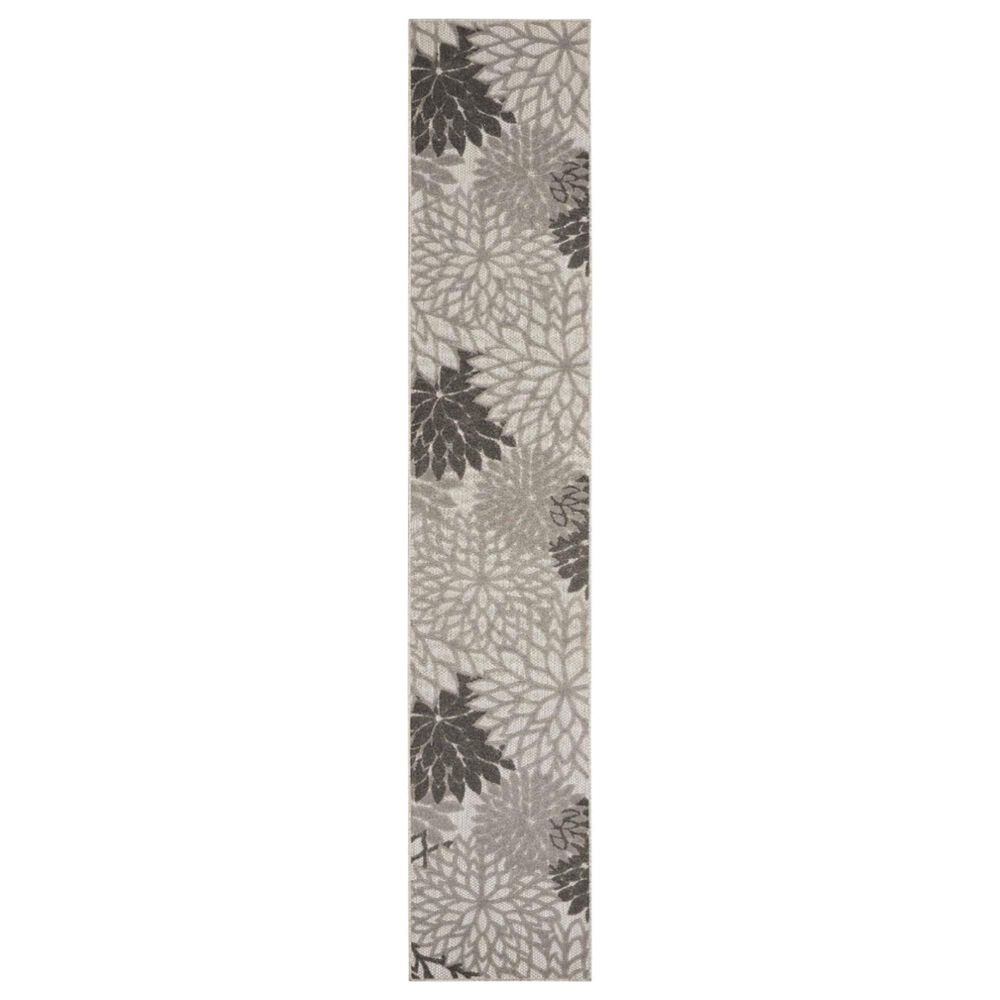 Nourison Aloha 2'3" x 12' Silver and Grey Indoor/Outdoor Runner