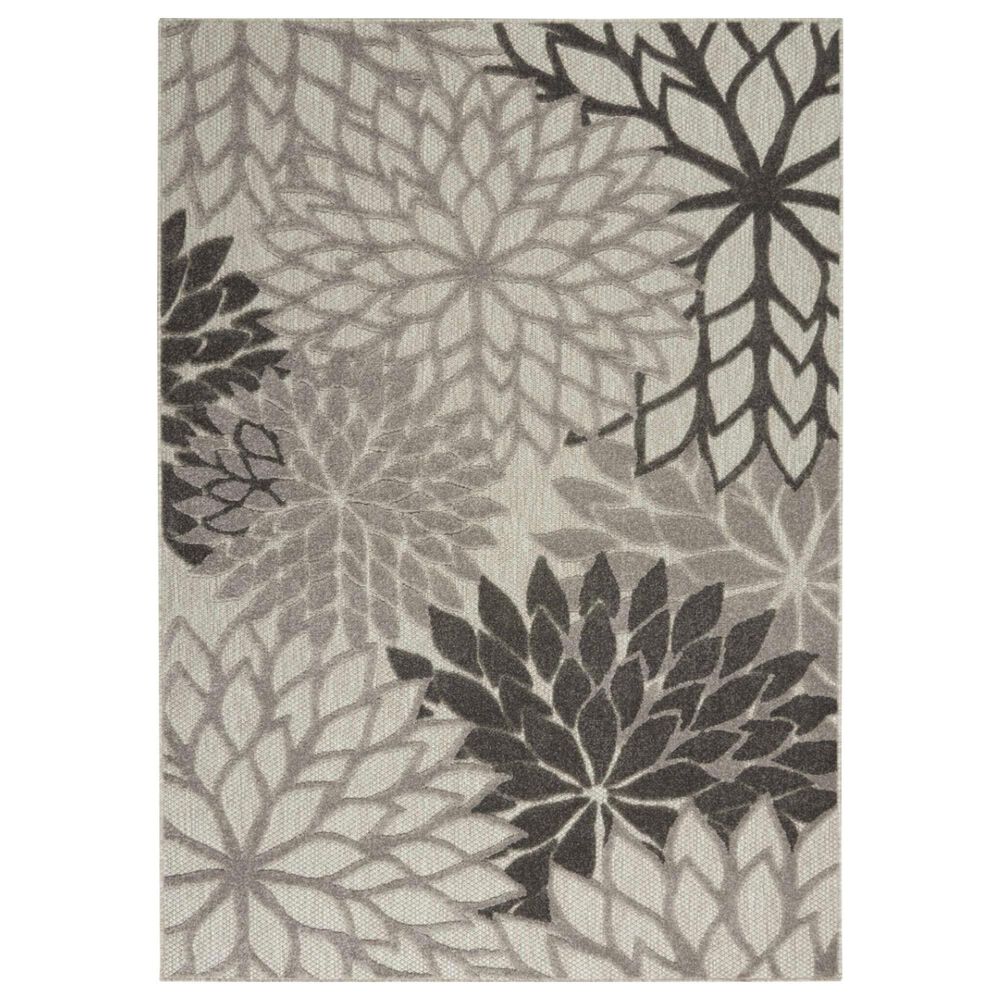 Nourison Aloha 3'6" x 5'6" Silver and Grey Indoor/Outdoor Area Rug