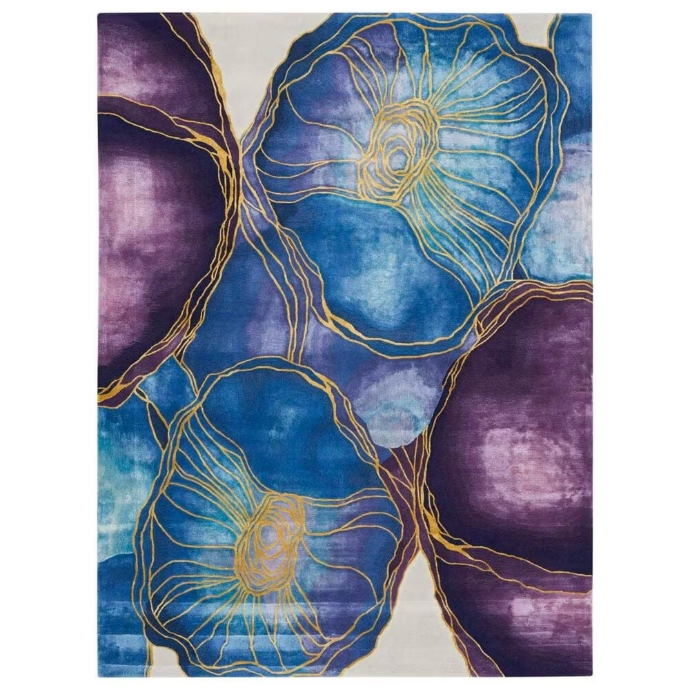 Nourison Prismatic Blue and Gold 9'9" x 13'9" Area Rug