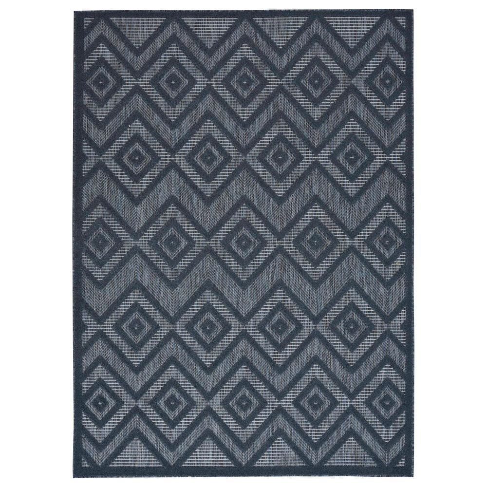 Nourison Versatile 5' x 7' Navy Blue Indoor/Outdoor Area Rug