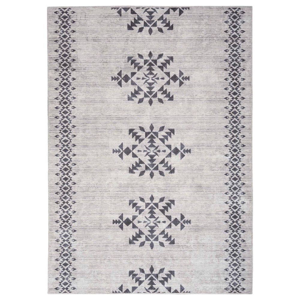Nourison Machine Washable Series 1 9'2" x 12' Ivory and Charcoal Area Rug