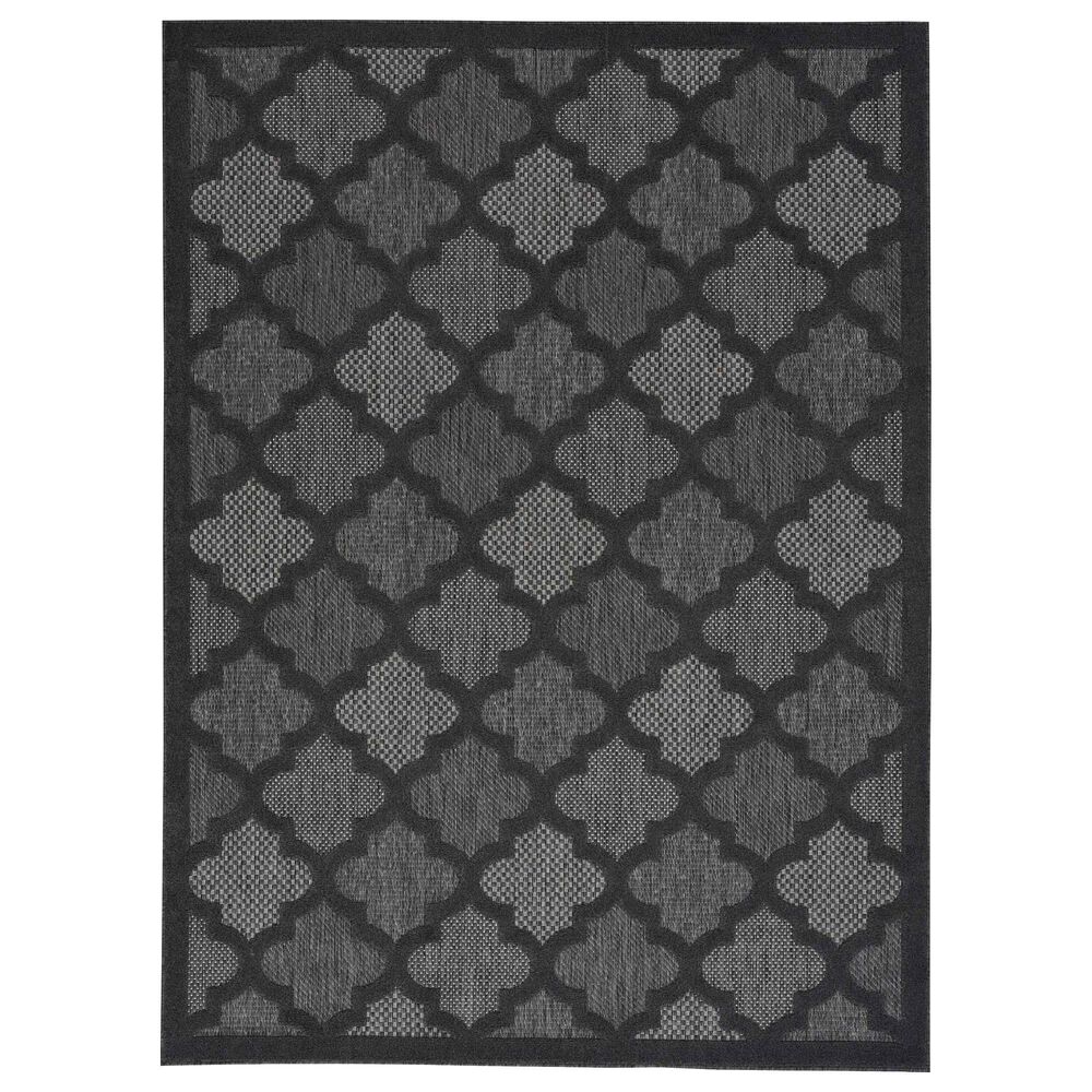 Nourison Easy Care 2' x 4' Charcoal and Black Indoor/Outdoor Area Rug