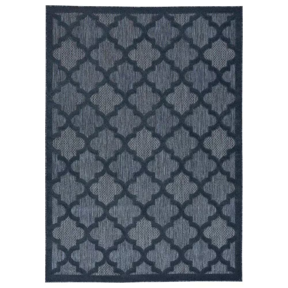 Nourison Easy Care 4' x 6' Navy Blue Indoor/Outdoor Area Rug