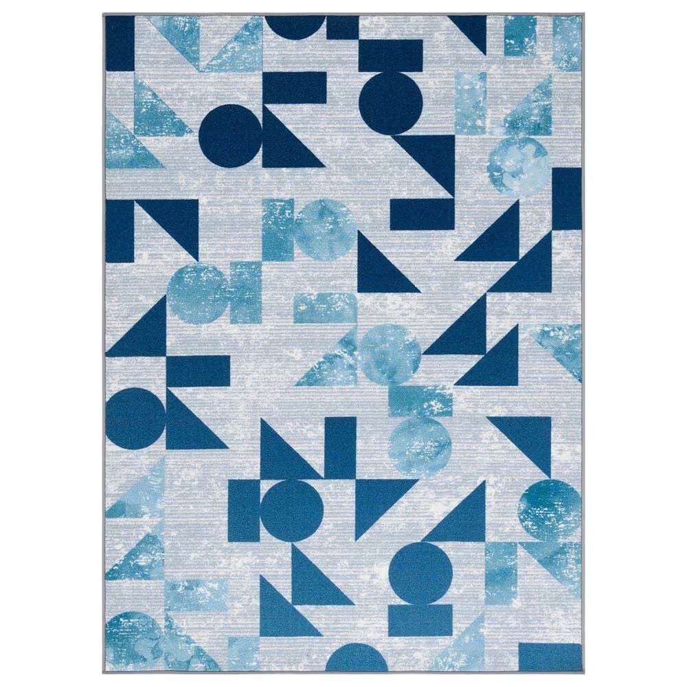 Safavieh Kids Playhouse KPH222F 3'3" x 5'3" Grey and Blue Rug