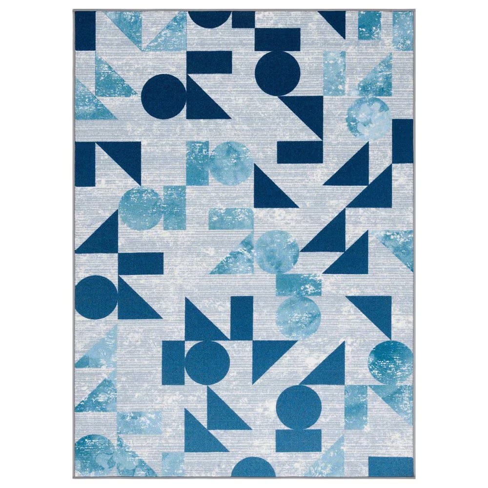 Safavieh Kids Playhouse KPH222F 6'7" x 9' Grey and Blue Rug