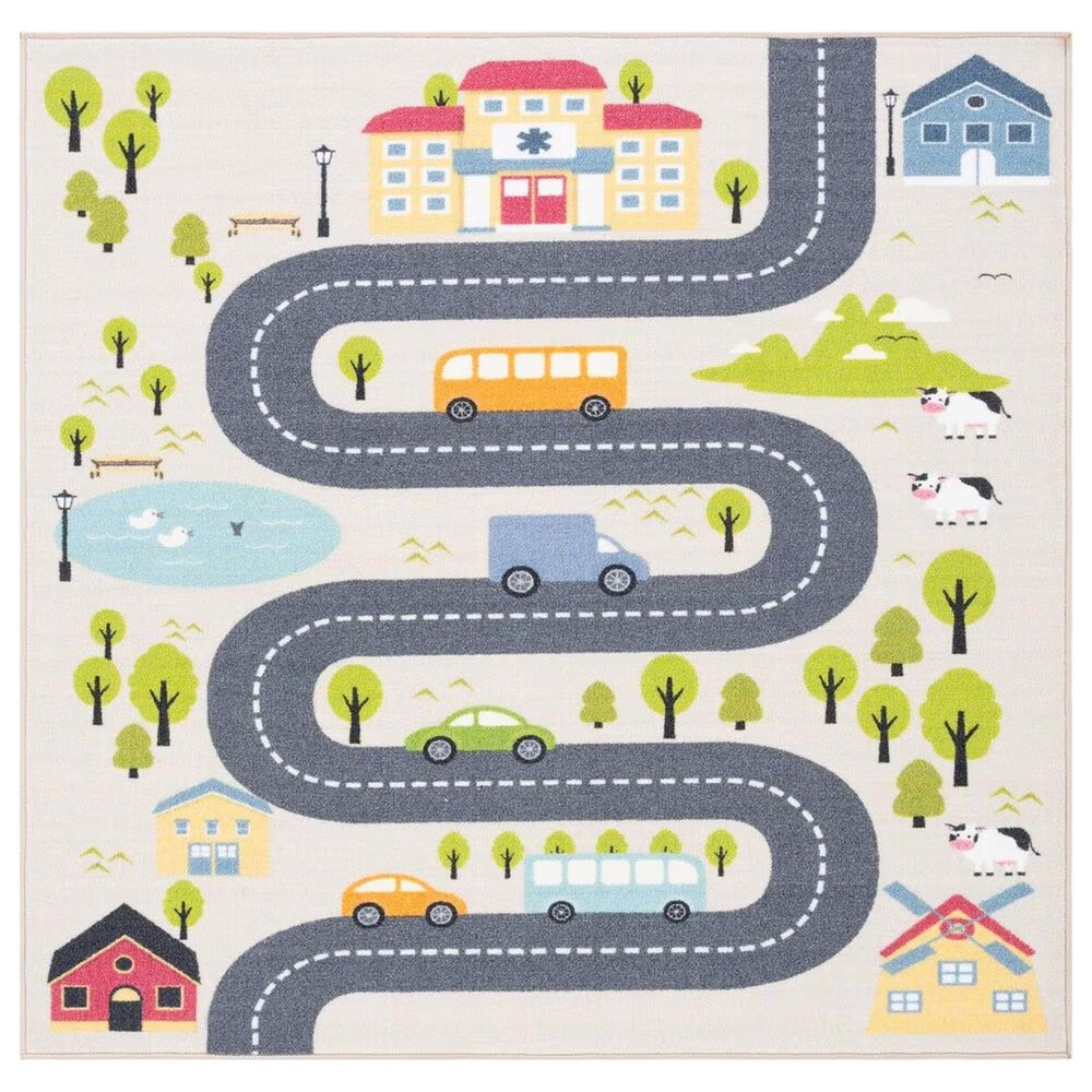 Safavieh Kids Playhouse 3'3" Square Beige and Green Rug