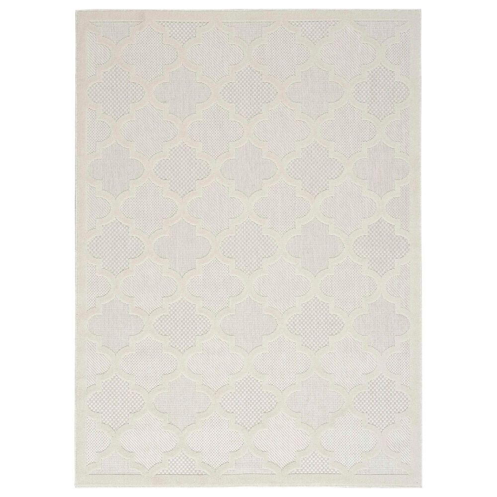 Nourison Easy Care 6' x 9' Ivory and White Indoor/Outdoor Area Rug