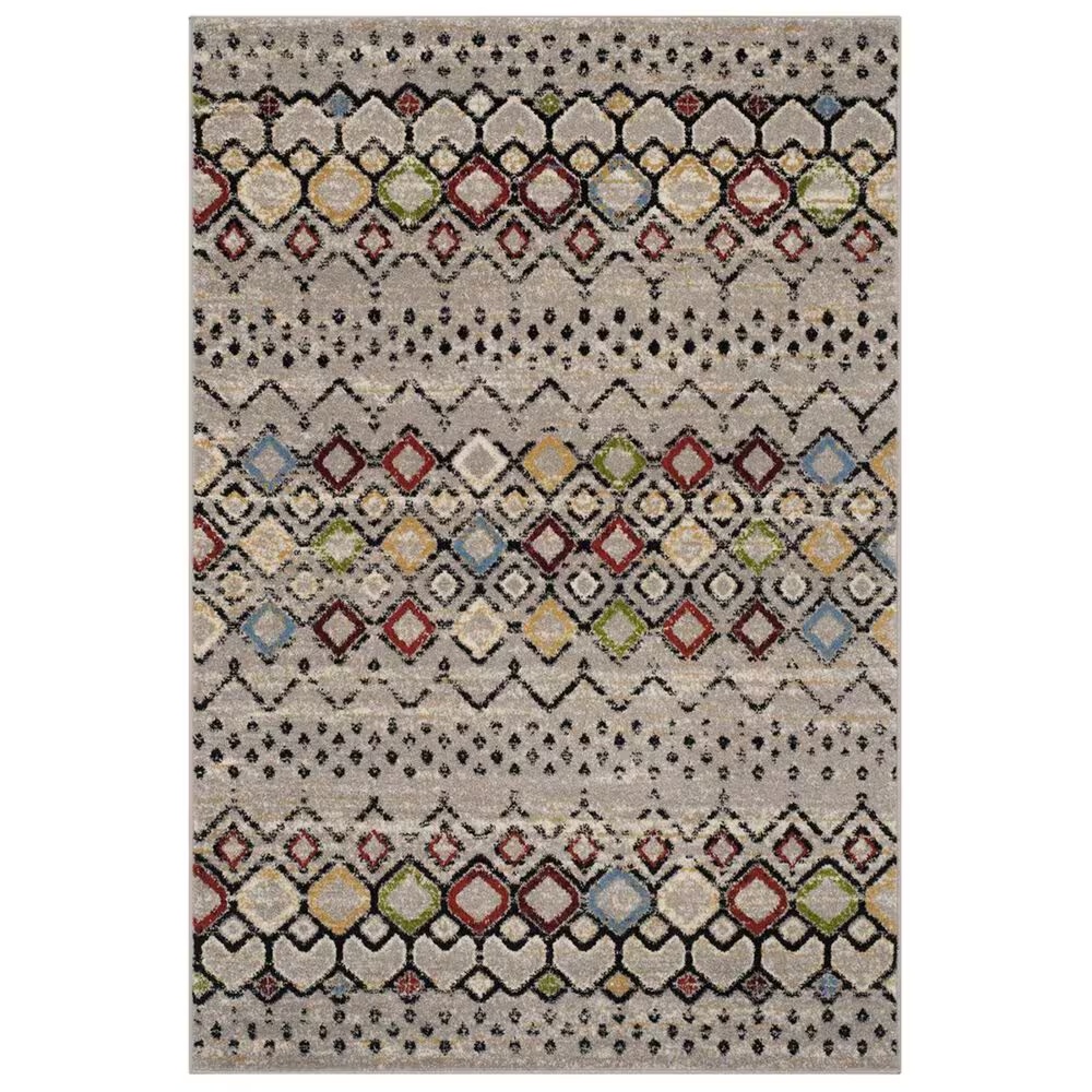 Safavieh Amsterdam AMS108G-4 4' x 6' Light Grey/Multi Area Rug