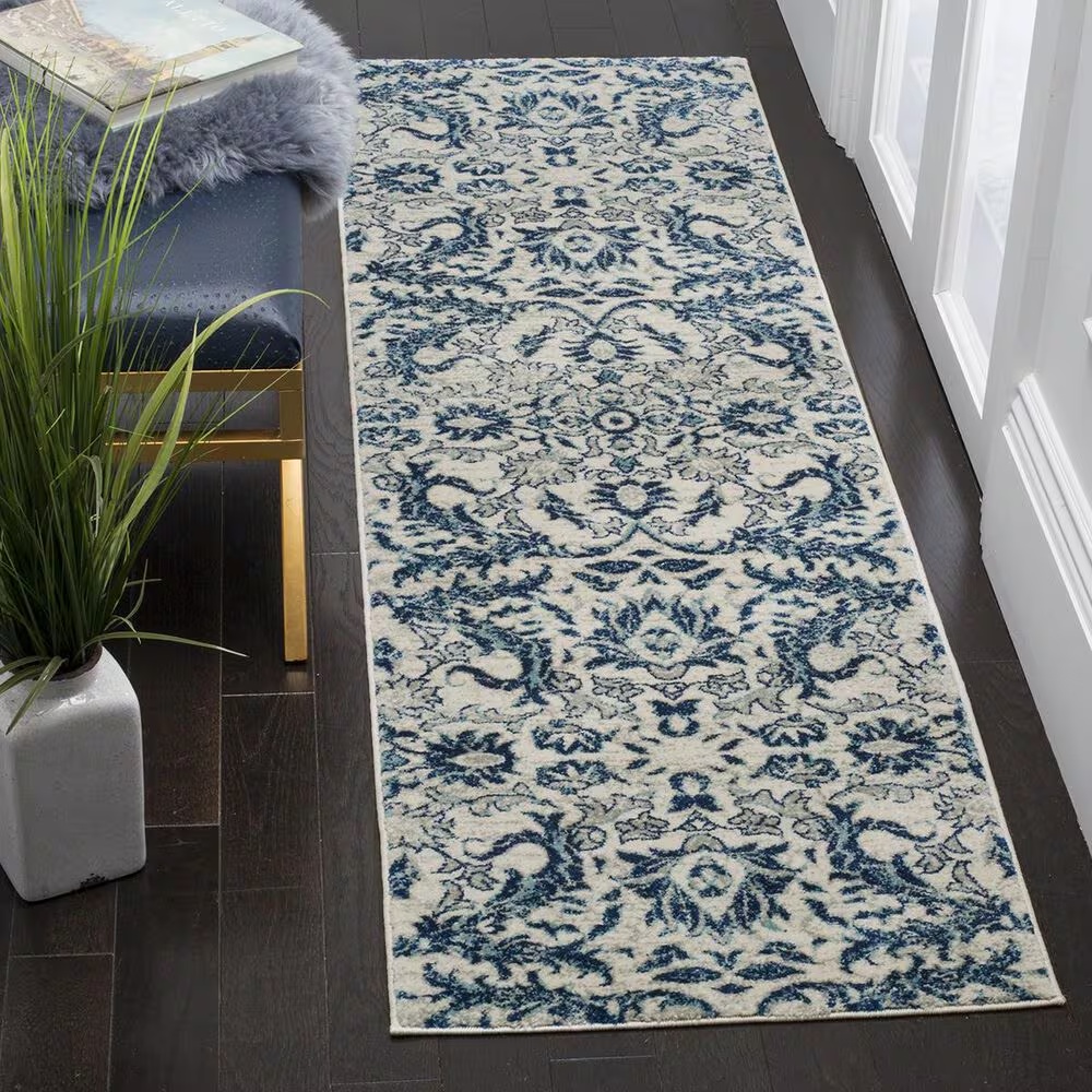 Safavieh Evoke EVK238C-27 2'2" x 7' Ivory/Blue Runner