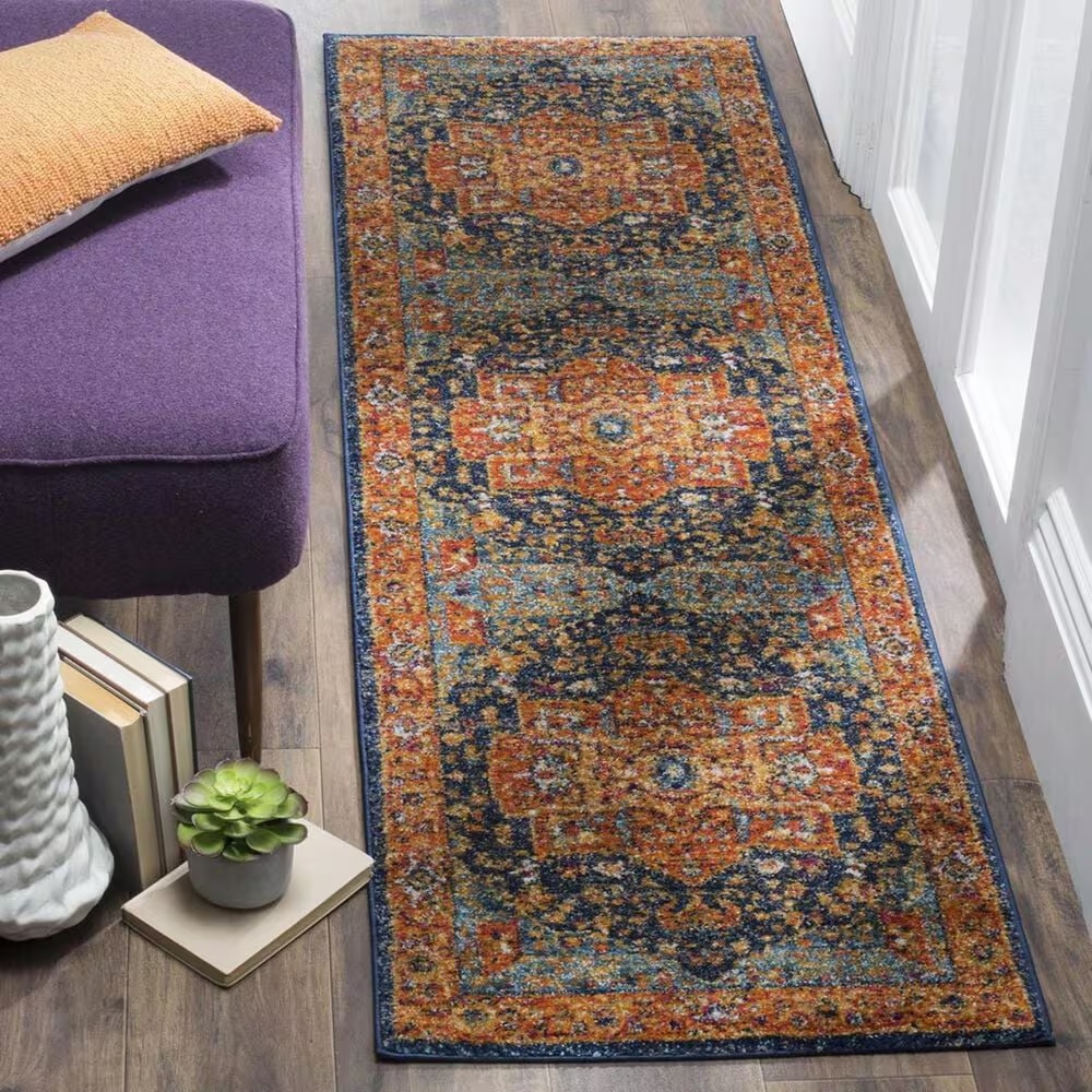 Safavieh Evoke EVK275C-27 2'2" x 7' Blue/Orange Runner