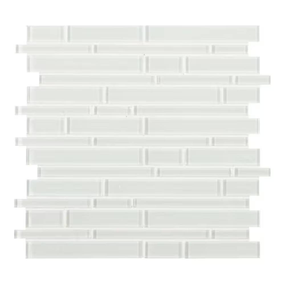 MS International Ice 12" x 12" Crystal Glass Mosaic Sheet