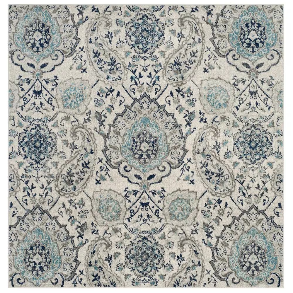 Safavieh Madison MAD600C-5SQ 5' Square Cream/Light Grey Area Rug
