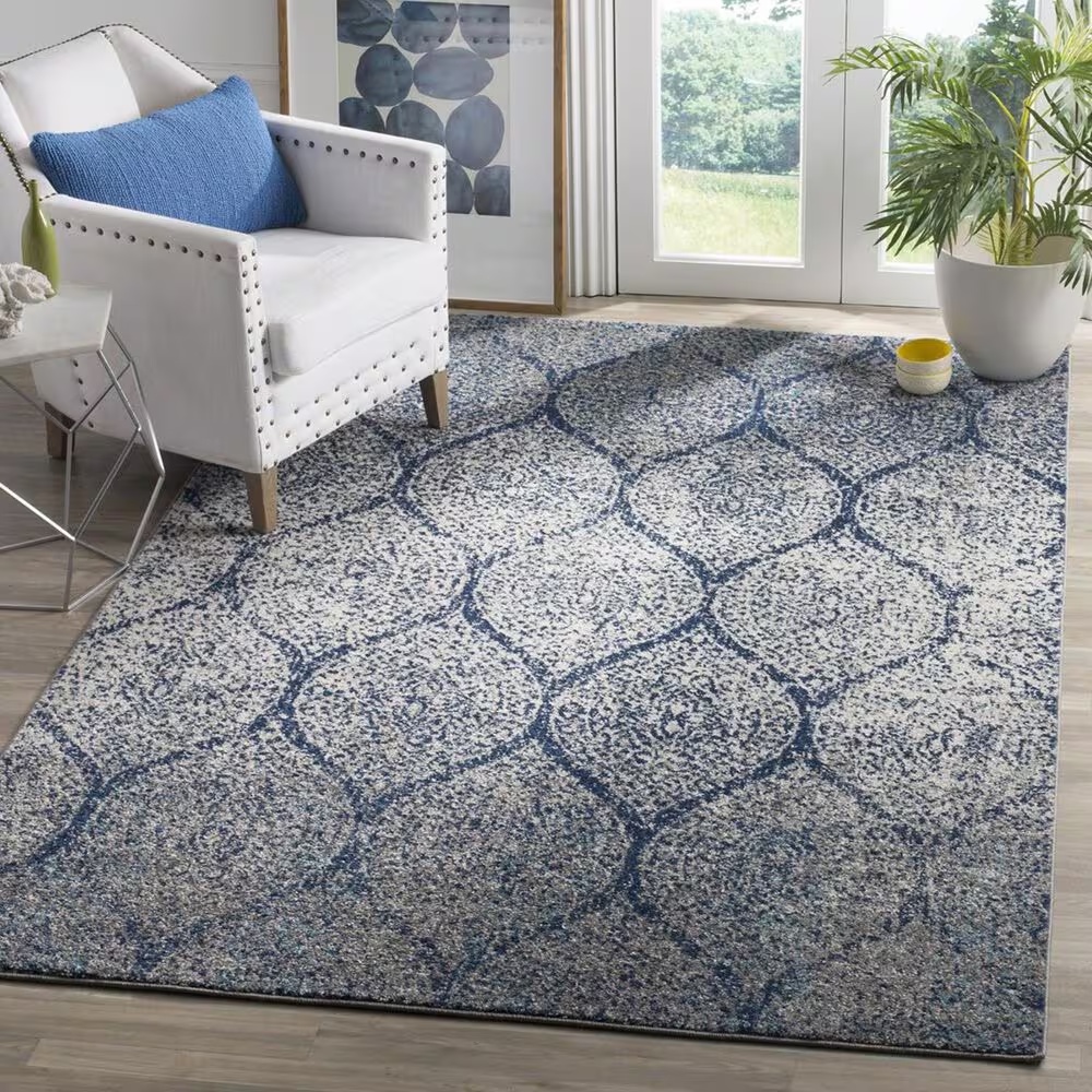 Safavieh Madison MAD604G-3 3' x 5' Navy/Silver Area Rug