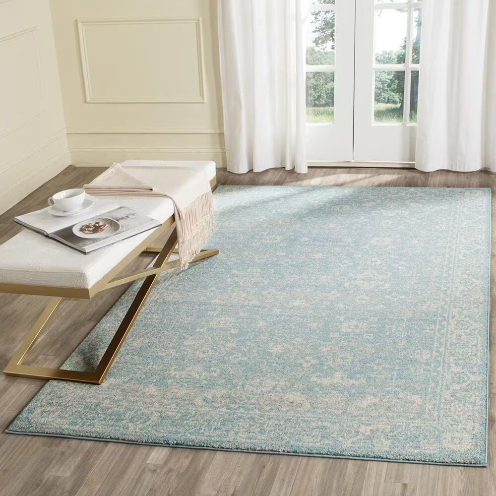 Safavieh Evoke EVK270D-4 4' x 6' Light Blue/Ivory Area Rug