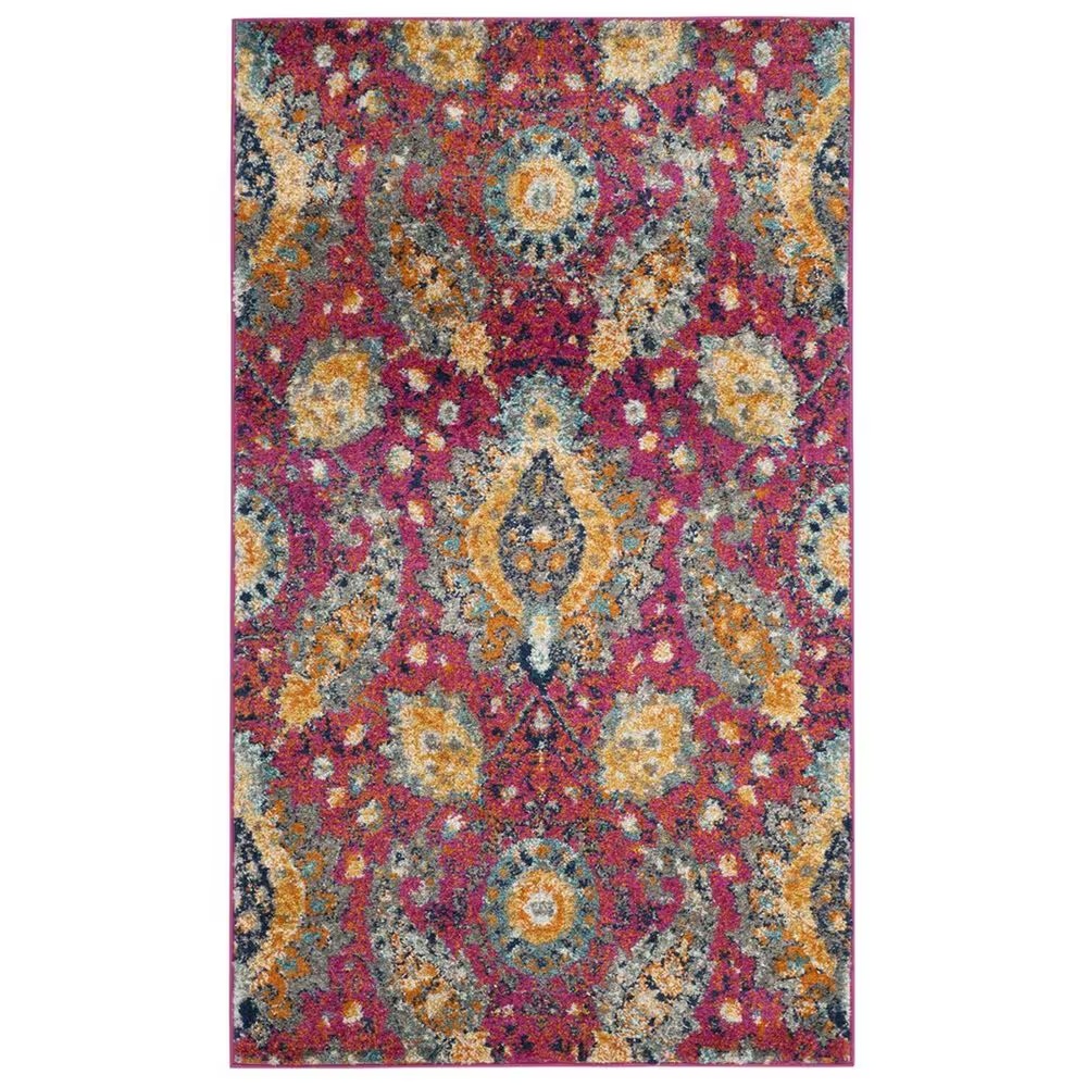 Safavieh Madison MAD600A-3 3' x 5' Fuchsia/Gold Area Rug