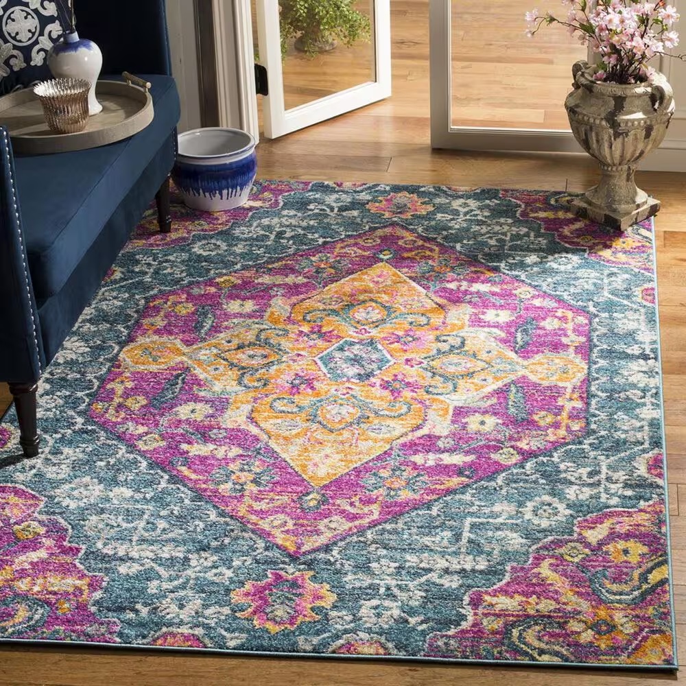 Safavieh Madison MAD119C-4 4' x 6' Blue/Fuchsia Area Rug