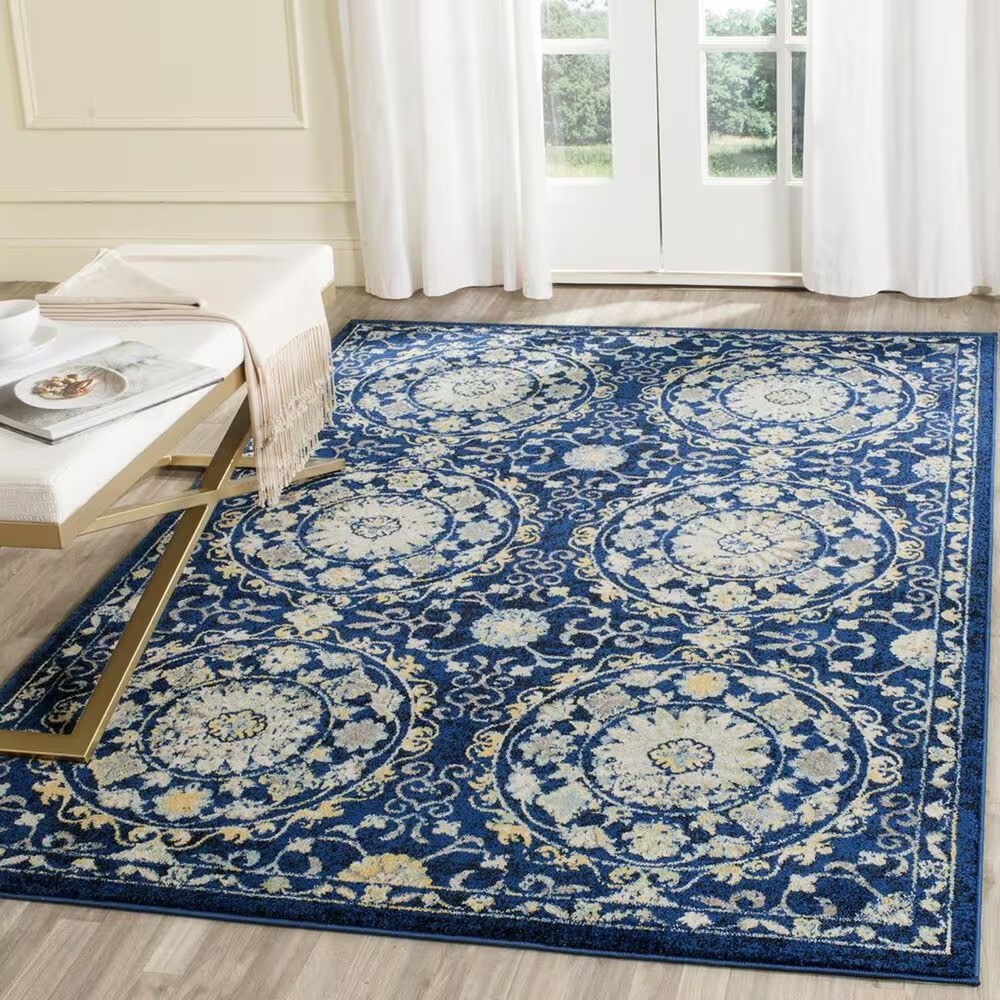 Safavieh Evoke EVK252A-5 5'1" x 7'6" Navy/Ivory Area Rug