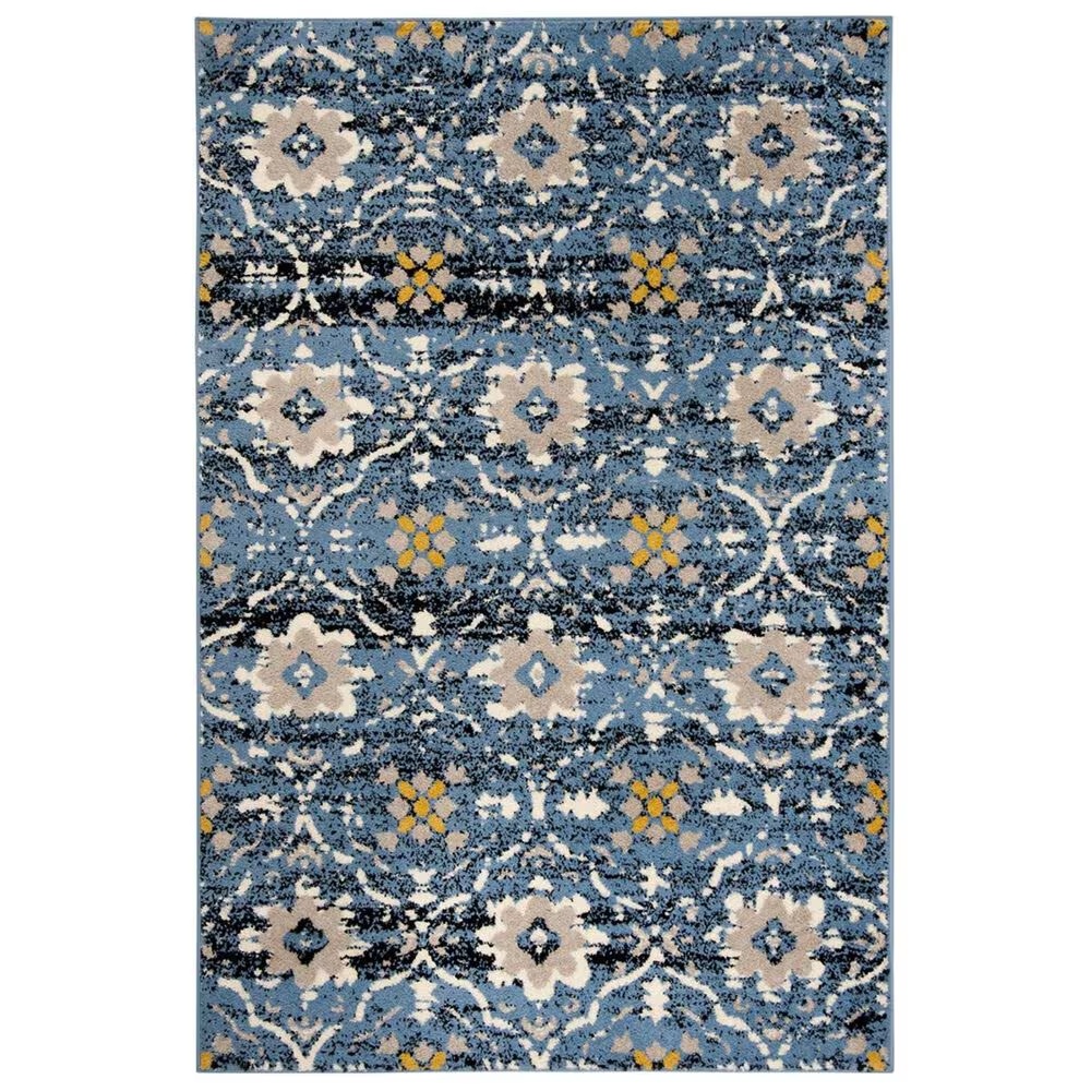 Safavieh Amsterdam AMS113M-5 5'1" x 7'6" Blue/Creme Area Rug