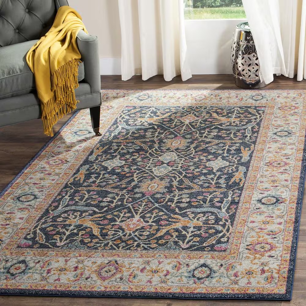 Safavieh Madison MAD612D-5 5'1" x 7'6" Navy/Creme Area Rug