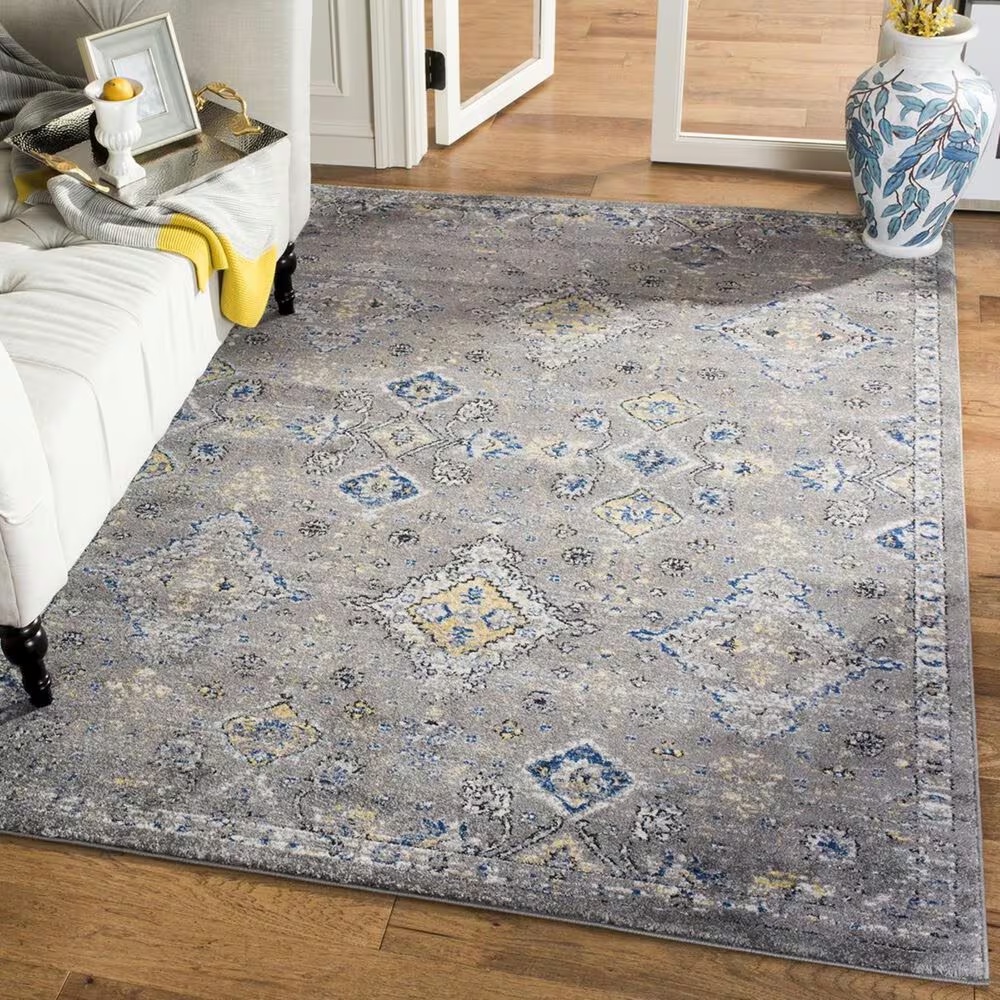 Safavieh Evoke EVK224G-5 5'1" x 7'6" Dark Grey/Yellow Area Rug