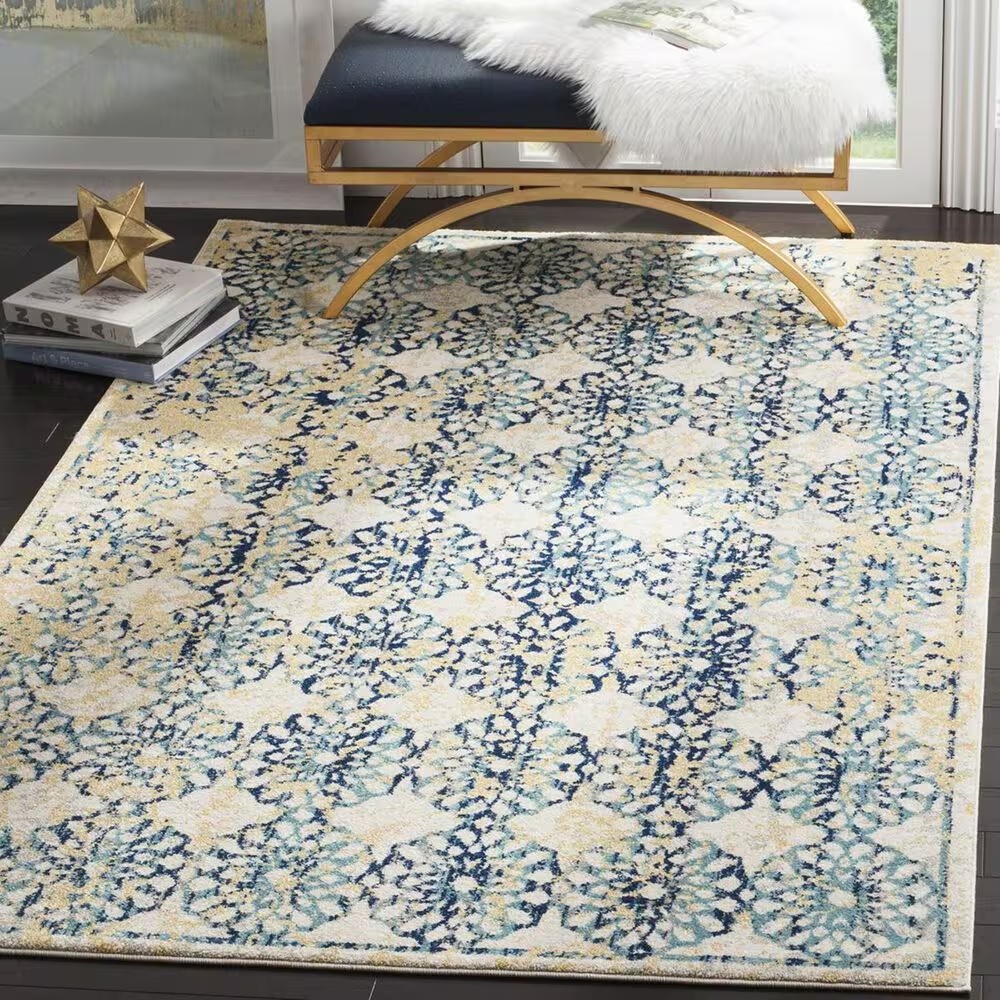 Safavieh Evoke EVK262C-5 5'1" x 7'6" Ivory/Blue Area Rug