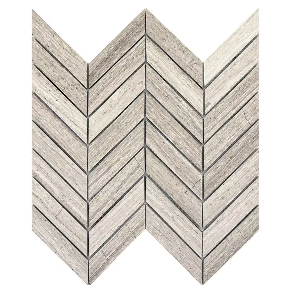 Emser Metro Cream 12" x 12" Chevron Honed Limestone Mosaic Sheet