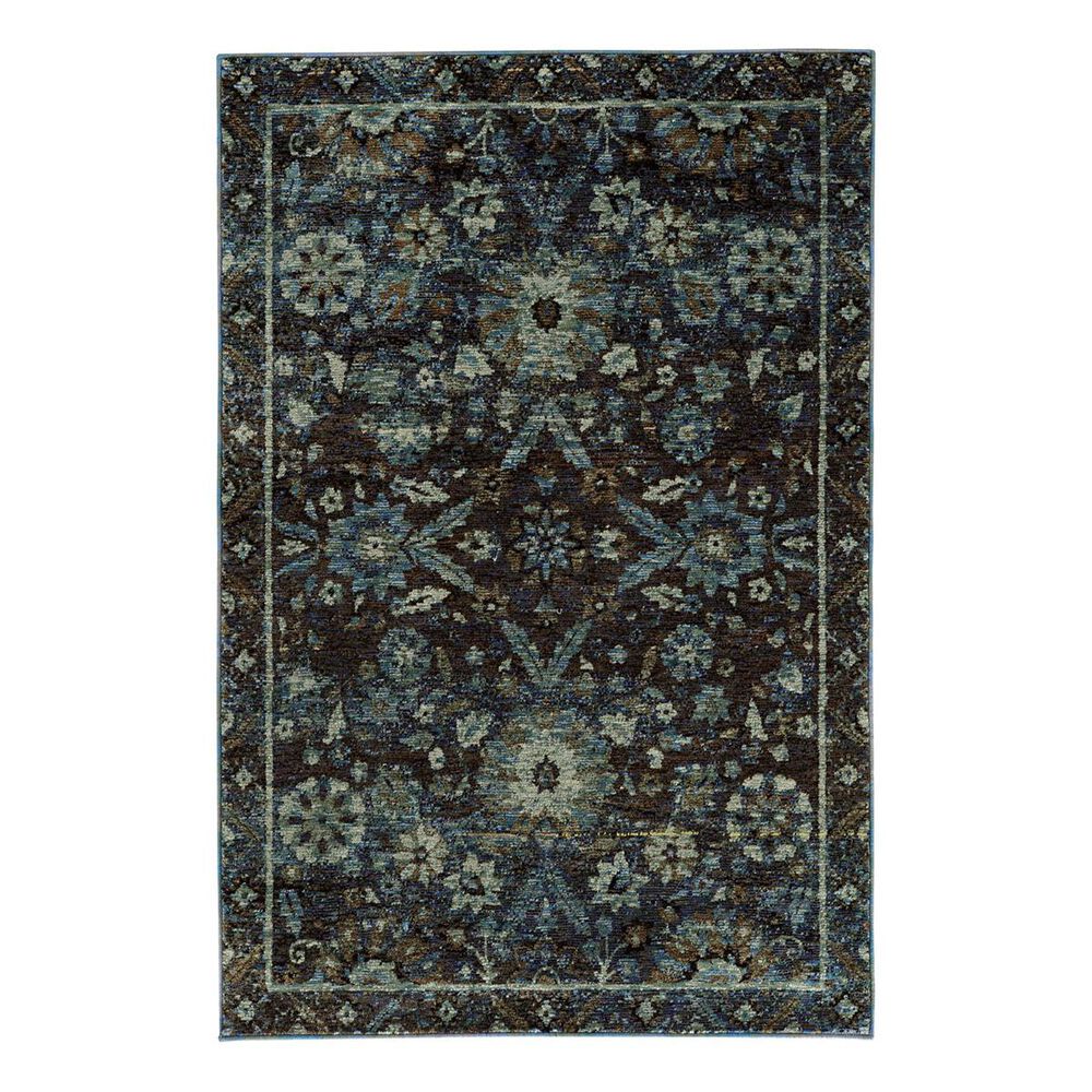 Oriental Weavers Andorra 7124A 6'7" x 9'6" Navy Area Rug