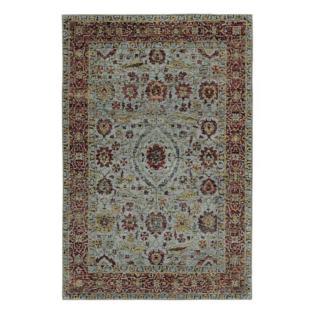 Oriental Weavers Andorra 7155A 6'7" x 9'6" Blue Area Rug