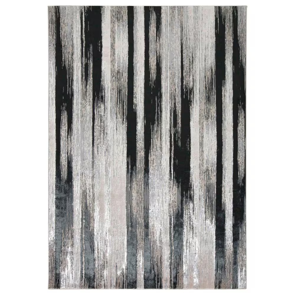Feizy Micah 5' x 8' Black and Silver Area Rug