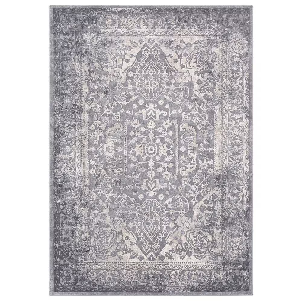 Surya Tibetan TBT-2300 2' x 3' Charcoal, Ivory and Khaki Scatter Rug