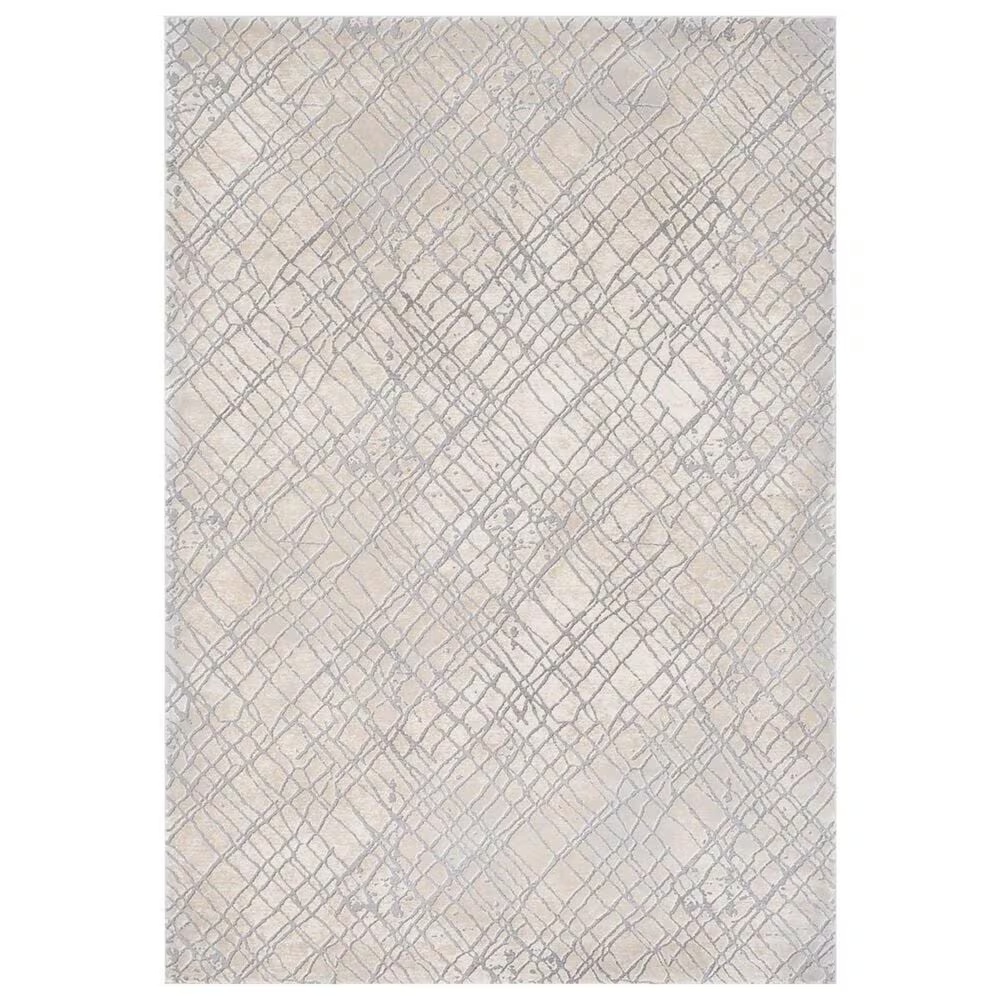 Surya Tibetan TBT-2314 2' x 3' Gray, Cream and Taupe Runner