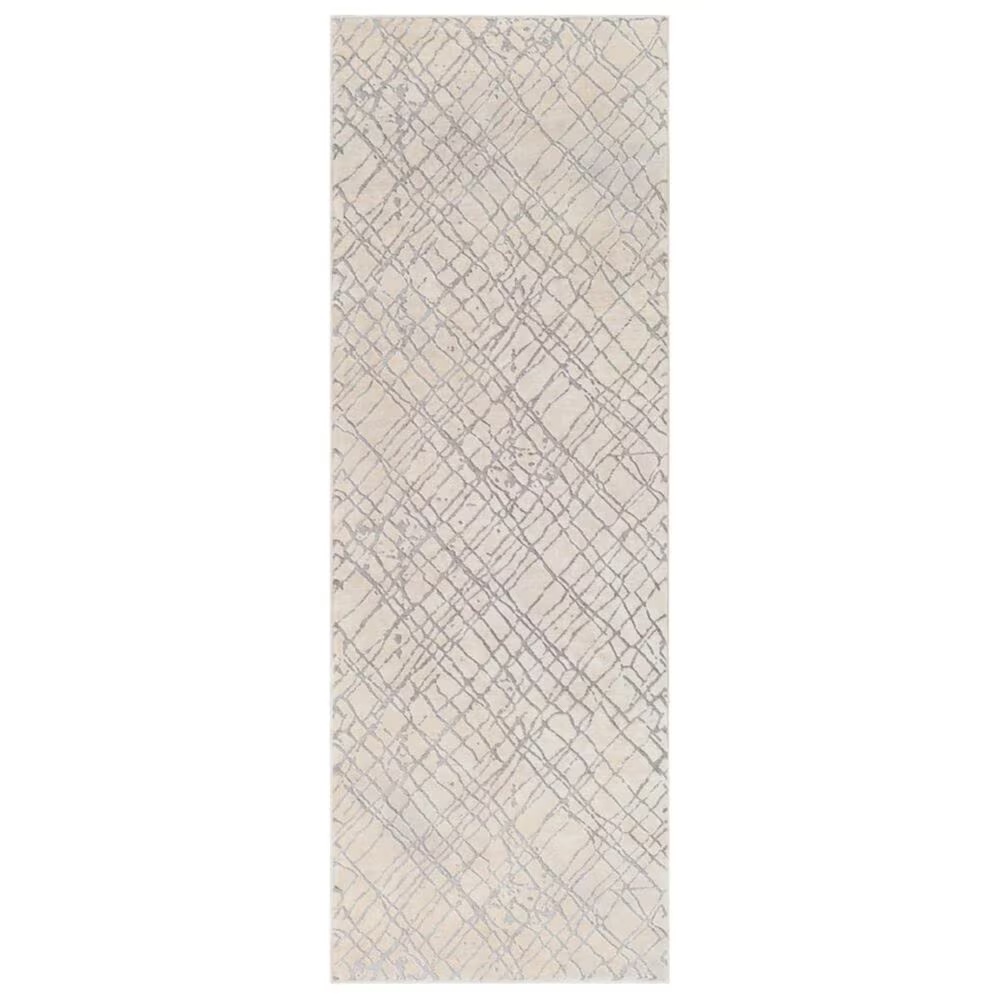 Surya Tibetan TBT-2314 2'7" x 7'6" Gray, Cream and Taupe Runner