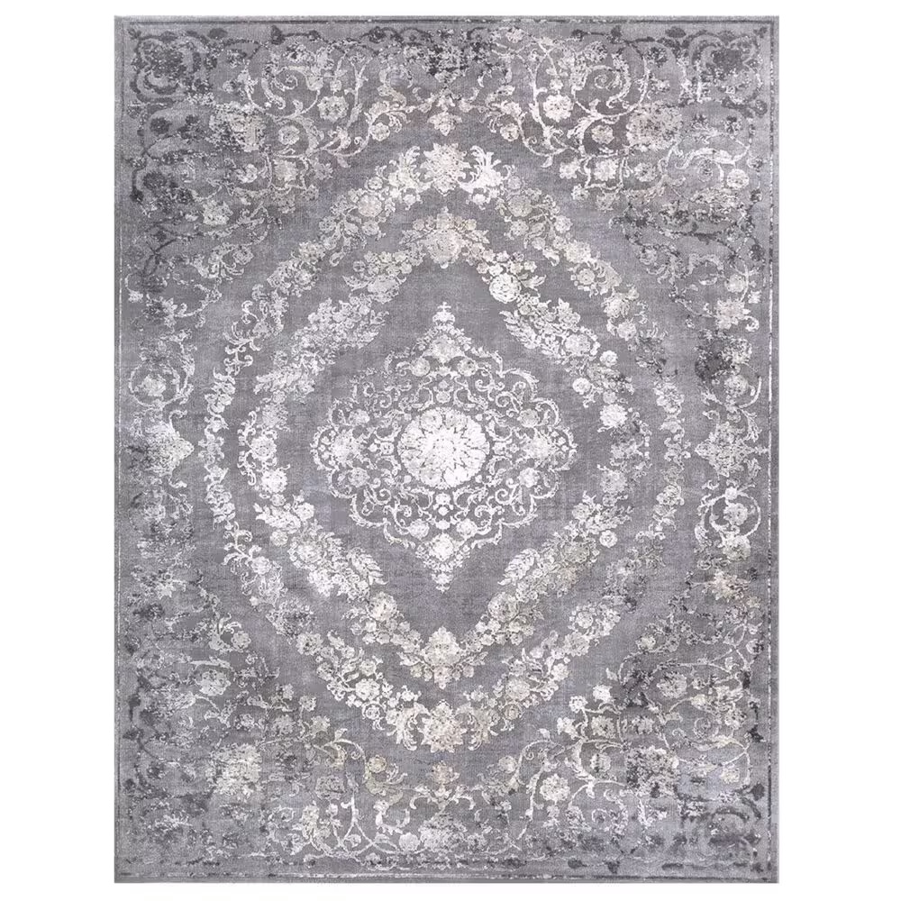 Surya Tibetan TBT-2301 7'10" x 10'3" Medium Gray and Charcoal Area Rug