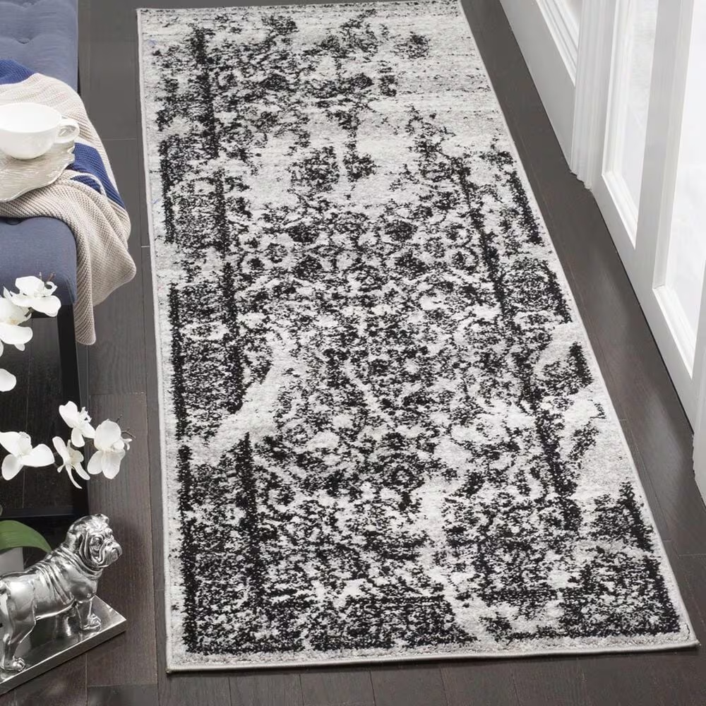 Safavieh Adirondack ADR101A-220 2'6" x 20' Silver/Black Runner