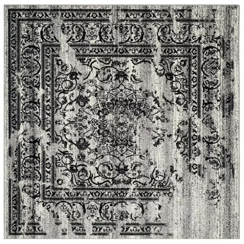 Safavieh Adirondack ADR101A-10SQ 10' x 10'Silver/Black Square Rug
