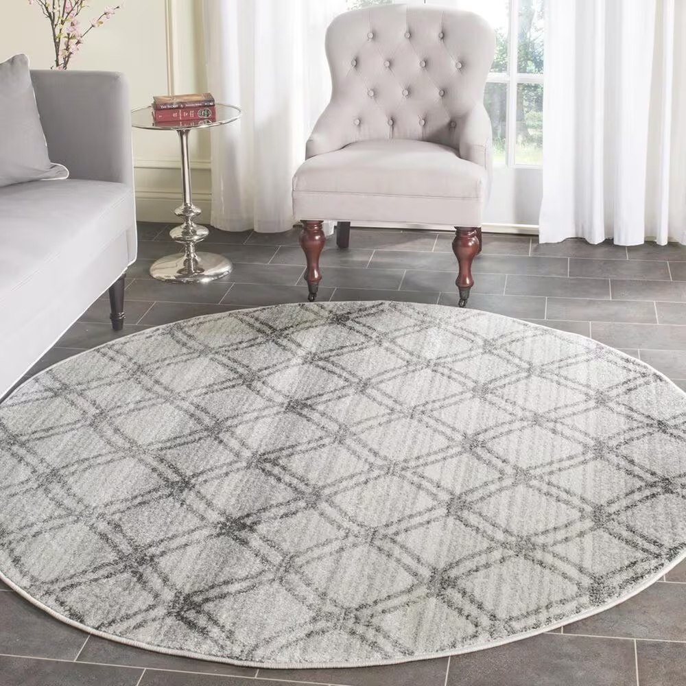 Safavieh Adirondack ADR105P-6R 6' x 6'Silver/Charcoal Round Rug