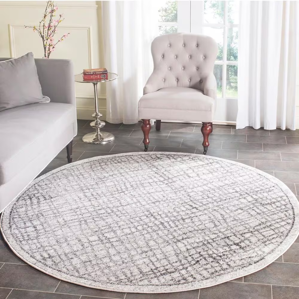 Safavieh Adirondack ADR103B-4R 4' x 4'Silver/Ivory Round Rug