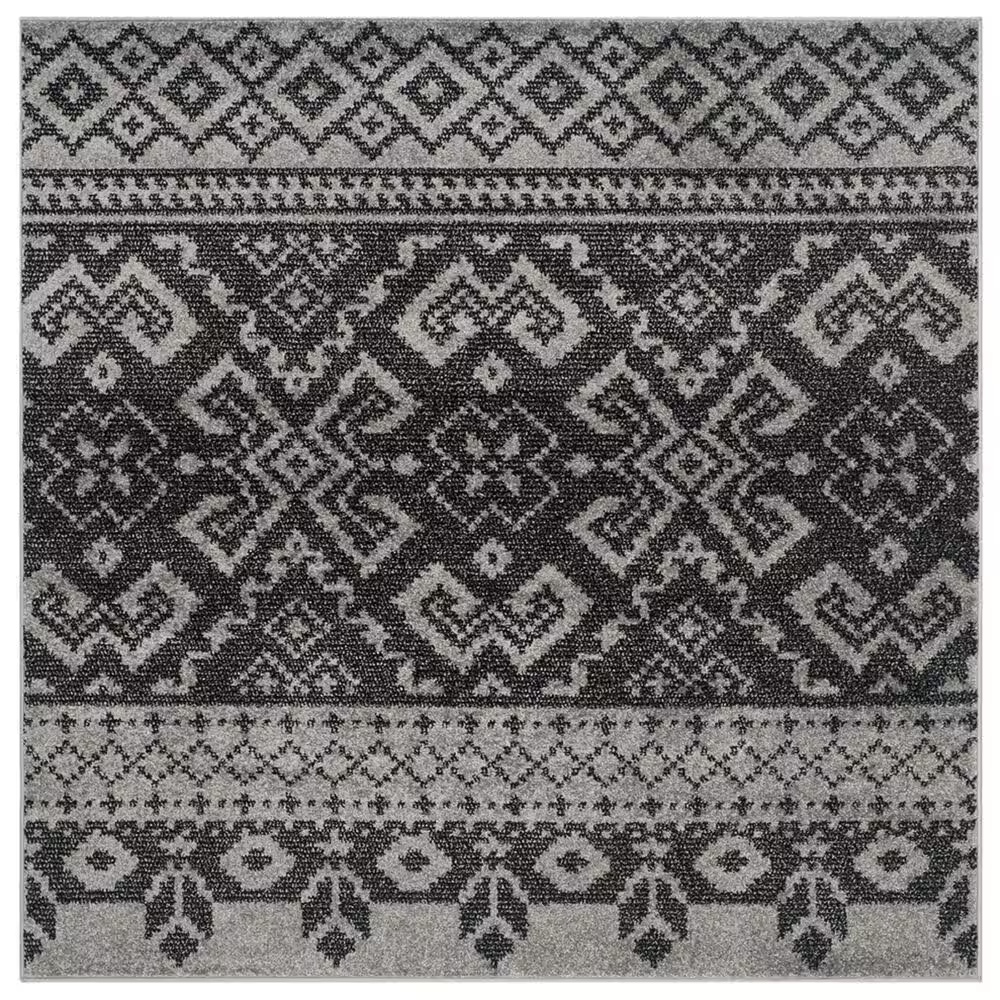 Safavieh Adirondack ADR107A-6SQ 6' x 6'Silver/Black Square Rug