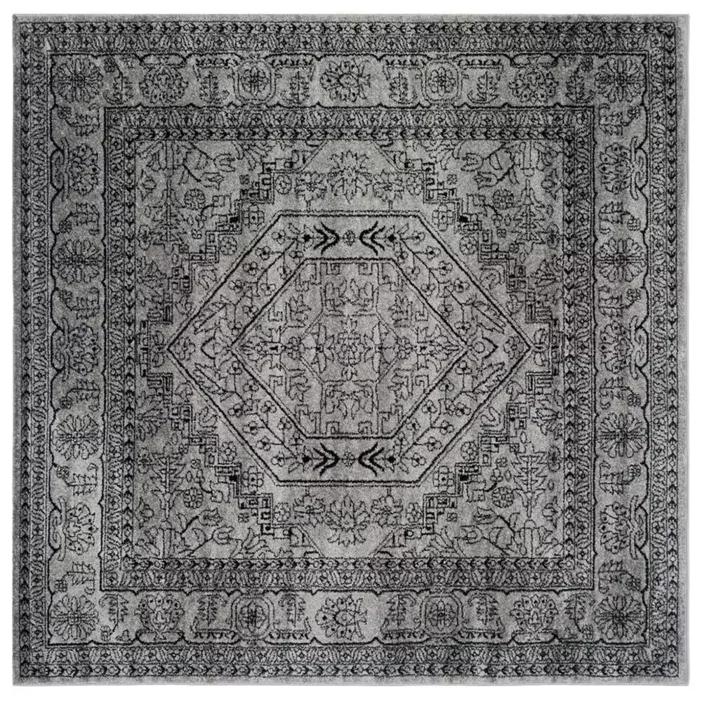 Safavieh Adirondack ADR108A-10SQ 10' x 10'Silver/Black Square Rug